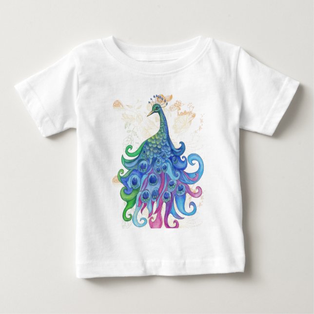 Peaceful Peacock Products Baby T-Shirt (Front)