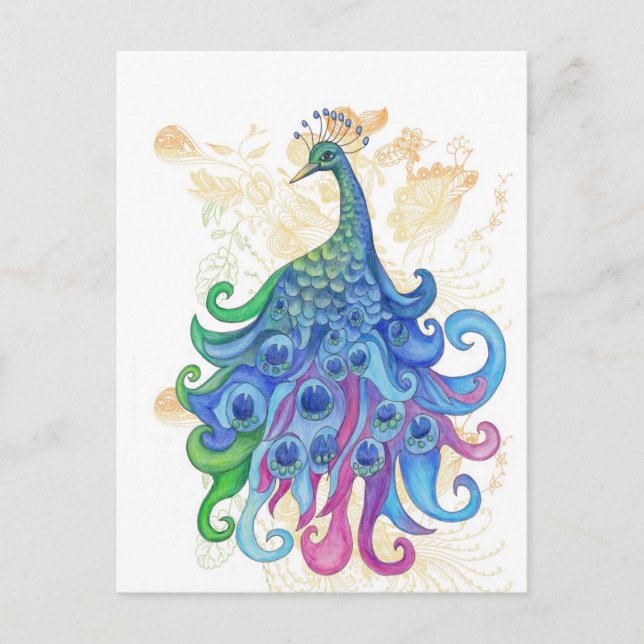 Peaceful Peacock Products Postcard (Front)