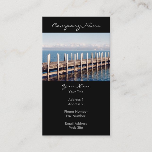 Peaceful Pier Photo Business Card (Front)