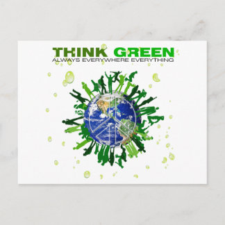 Peaceful Planet: Think Green Postcard