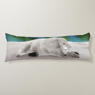 Peaceful Polar Bear Arctic Nature Illustration Body Cushion