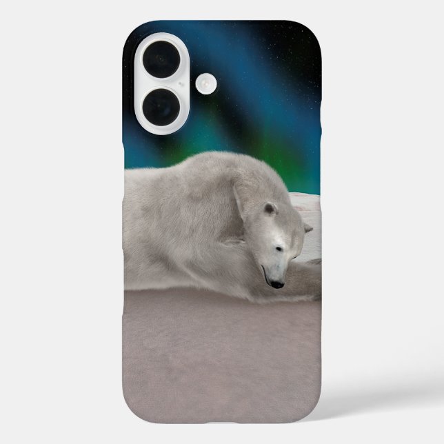 Peaceful Polar Bear Arctic Nature Illustration Case-Mate iPhone Case (Back)