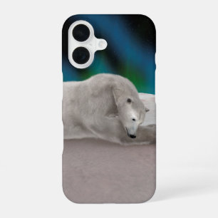 Peaceful Polar Bear Arctic Nature Illustration iPhone 16 Case