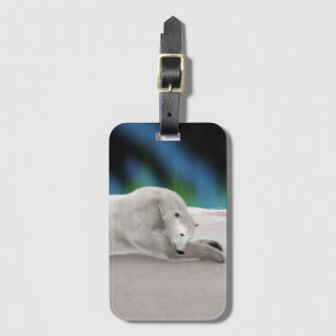 Peaceful Polar Bear Arctic Nature Illustration Luggage Tag