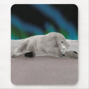 Peaceful Polar Bear Arctic Nature Illustration Mouse Pad