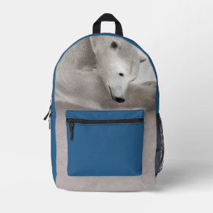 Peaceful Polar Bear Arctic Nature Illustration Printed Backpack