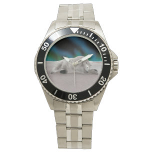 Peaceful Polar Bear Arctic Nature Illustration Watch