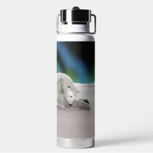 Peaceful Polar Bear Arctic Nature Illustration Water Bottle