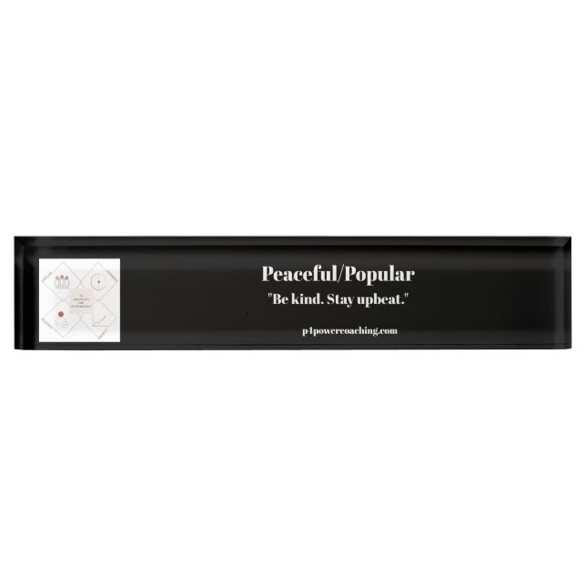 Peaceful/Popular Black Acrylic Desk Plaque Nameplate (Front)
