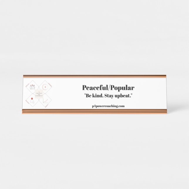 Peaceful/Popular Rose Gold Desk Plaque Name Plate (Front)