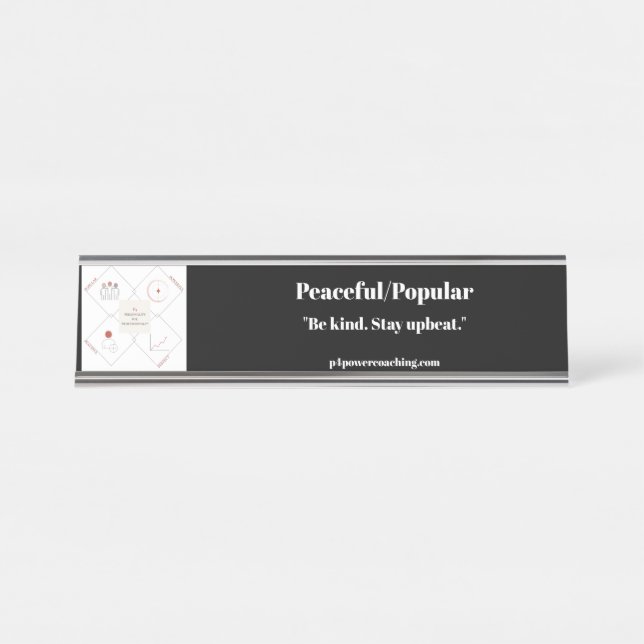 Peaceful/Popular Silver Desk Plaque Name Plate (Front)