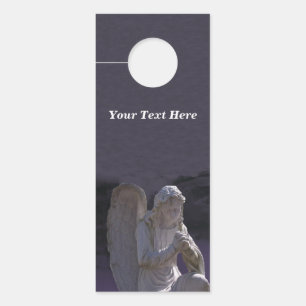 Peaceful Praying Christian White Stone Angel Door Hanger
