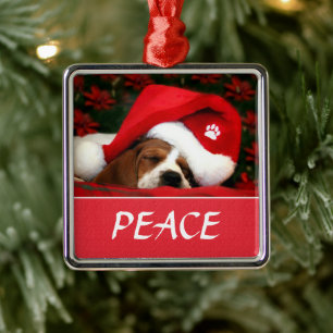 Peaceful Pup Metal Tree Decoration