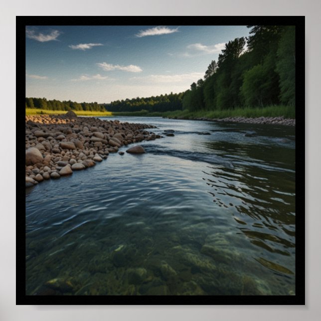 Peaceful River Countryside Poster (Front)