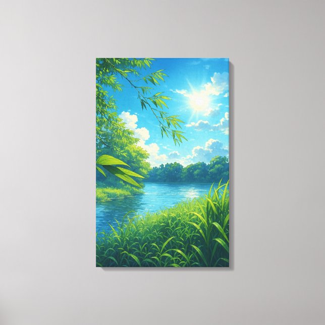 Peaceful River Landscape Wall Art  (Front)