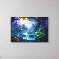 Peaceful River under Moonlight - Fantasy Art