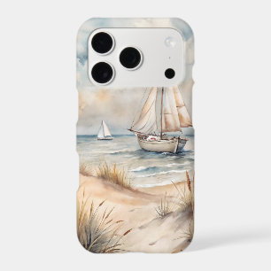 Peaceful Sailing Watercolor Coastal