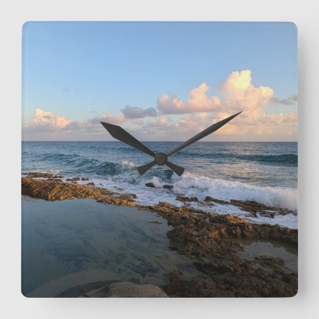 Peaceful Scene Big Island Hawaii Square Wall Clock (Front)
