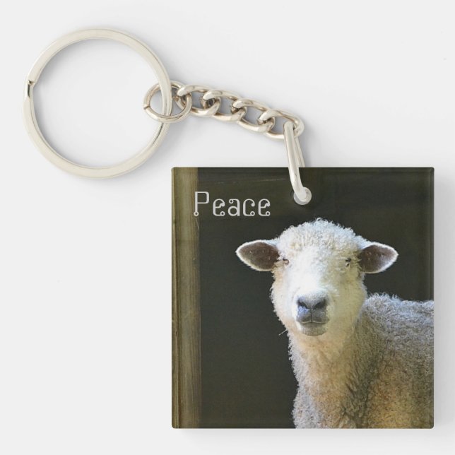 Peaceful Sheep Key Ring (Front)