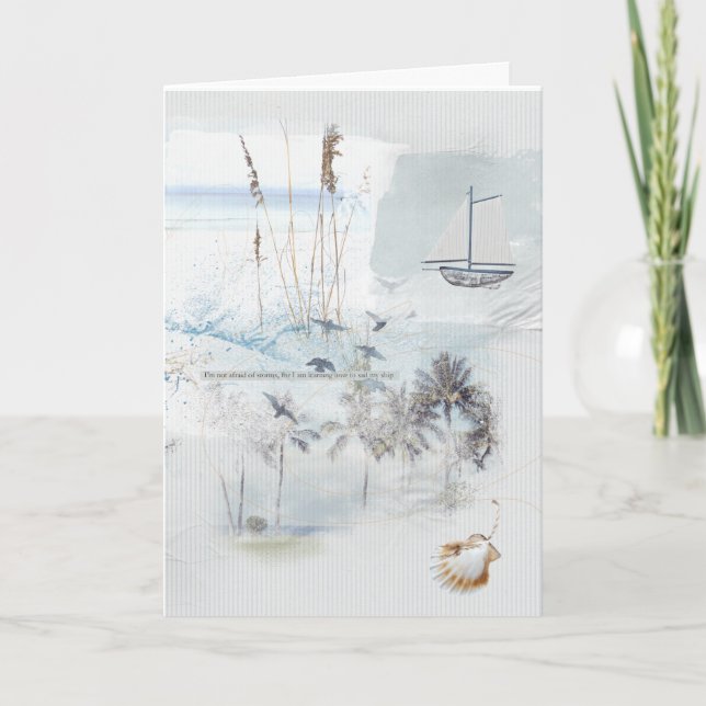 Peaceful Shores Collage Sympathy Card (Front)