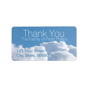 Peaceful Sky 3 Family Thank You Address Label