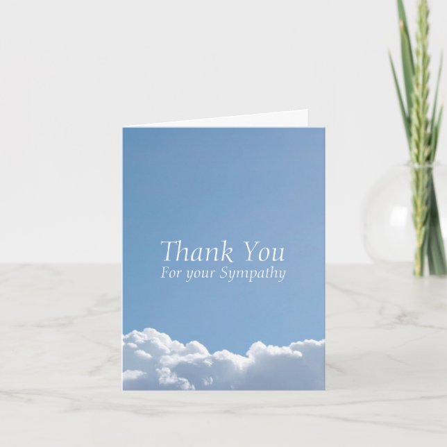 Peaceful Sky 3 Sympathy Thank You Card (Front)