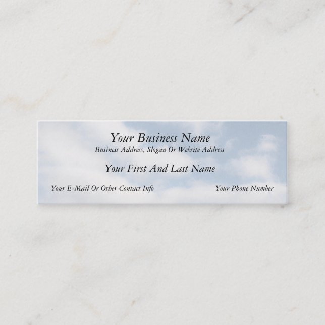 Peaceful Sky With Clouds Mini Business Card (Front)