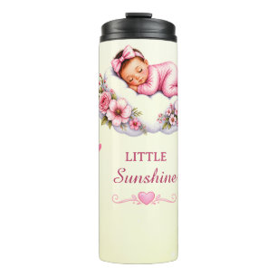 Peaceful Sleeping Baby Pink Flower Little Sunshine Thermal Tumbler