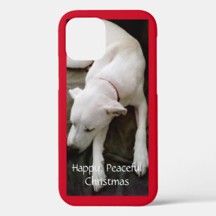 Peaceful Sleeping Puppy Dog Red Christmas iPhone 12 Case