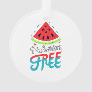 Peaceful Slices Watermelon Free Palestine - Suppor Ornament