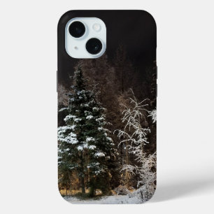 Peaceful Snowy Winter Night iPhone 15 Case