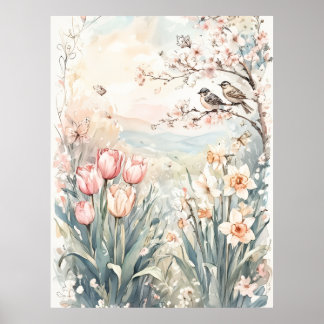 peaceful spring digital wall art for home decor