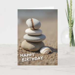 Peaceful Stone Stack Birthday Card