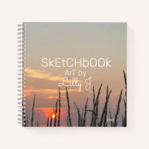 Peaceful Sunrise Plants Personalised Sketchbook