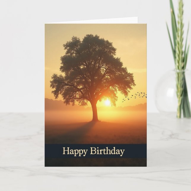 Peaceful Sunrise Tree Card (Front)