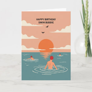 Peaceful Sunset Swimmers Card