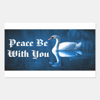 Peaceful Swan Rectangular Sticker