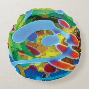 Peaceful Swirls Round Cushion
