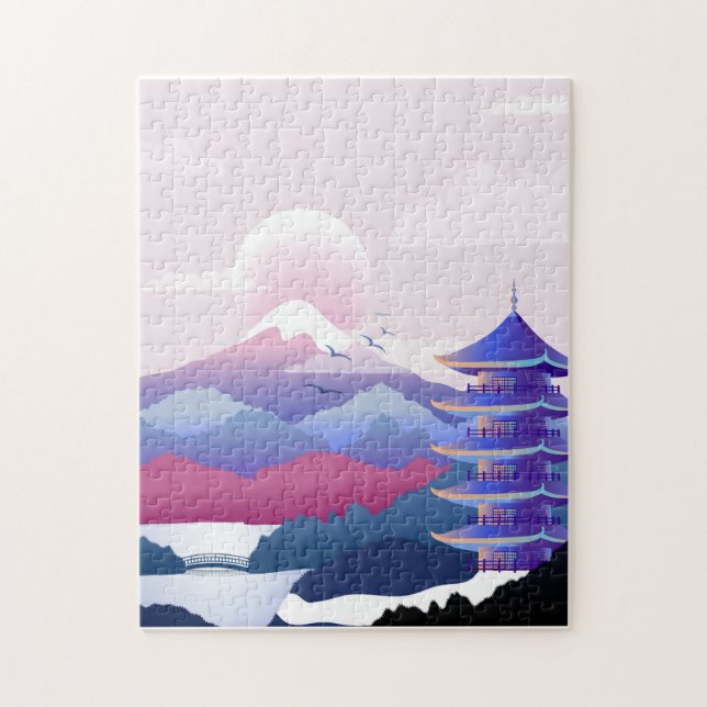 Peaceful Temple Scenery At Dawn Jigsaw Puzzle (Vertical)