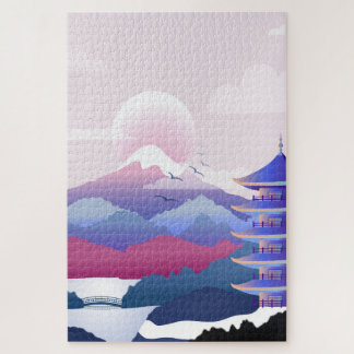 Peaceful Temple Scenery At Dawn Jigsaw Puzzle