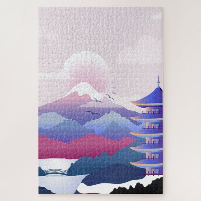 Peaceful Temple Scenery At Dawn Jigsaw Puzzle (Vertical)