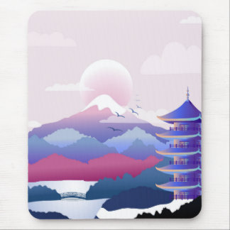 Peaceful Temple Scenery At Dawn Mouse Pad