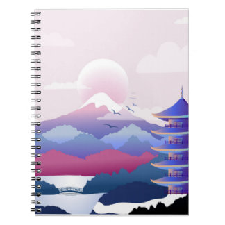 Peaceful Temple Scenery At Dawn Notebook