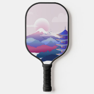 Peaceful Temple Scenery At Dawn Pickleball Paddle