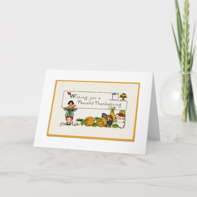 Peaceful Thanksgiving Greeting Card (Front)