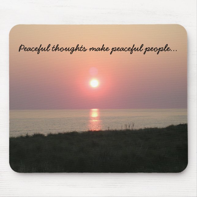 Peaceful Thoughts/Sunset on Beach over the Sea Mouse Pad (Front)