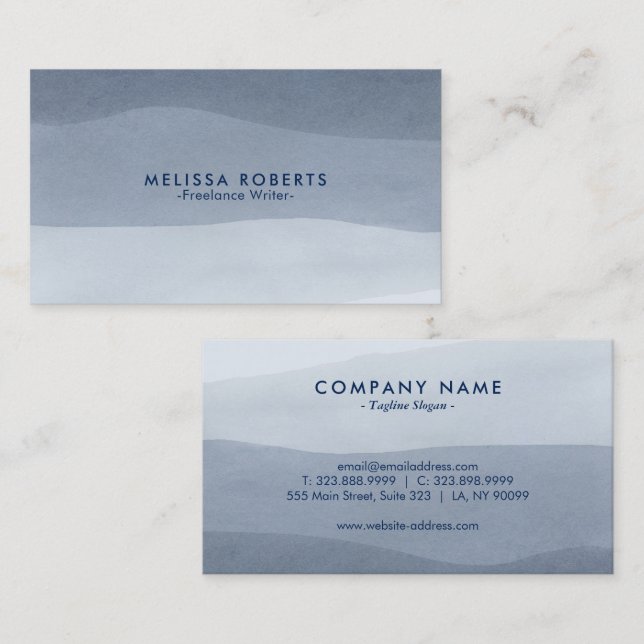 Peaceful Tranquil Grey Abstract Background Business Card (Front/Back)