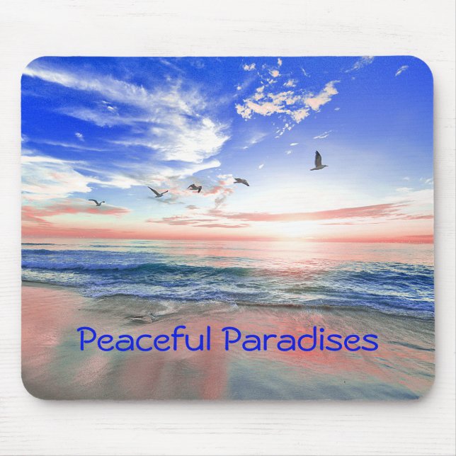 Peaceful Tropical Beach Retreat Mouse Pad (Front)