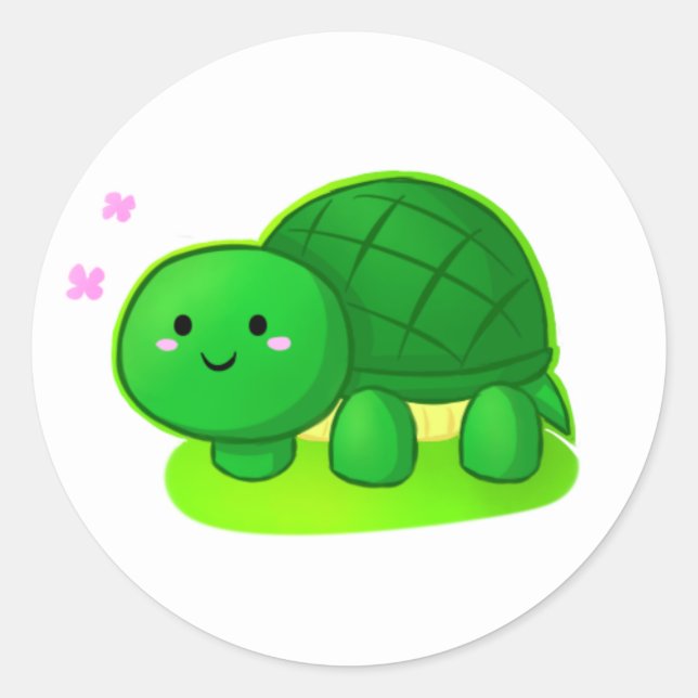 Peaceful Turtle Classic Round Sticker (Front)
