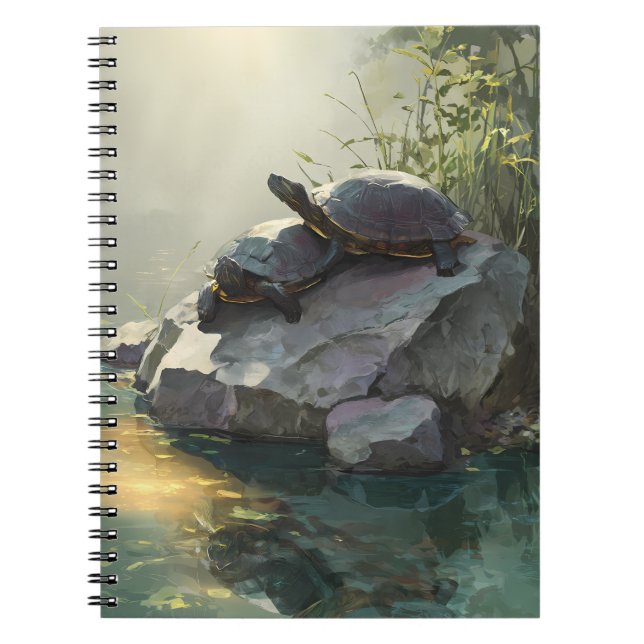 Peaceful Turtle Pond Nature Notebook (Front)